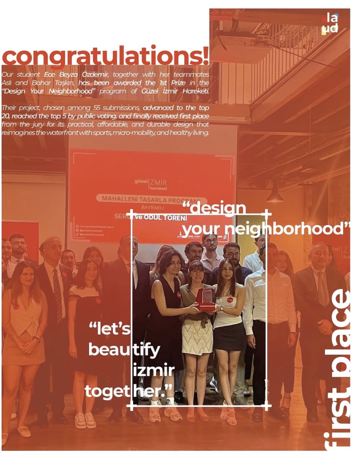 Ece Beyza Özdemir and Team Win First Prize at İzmir's "Design Your Neighborhood"